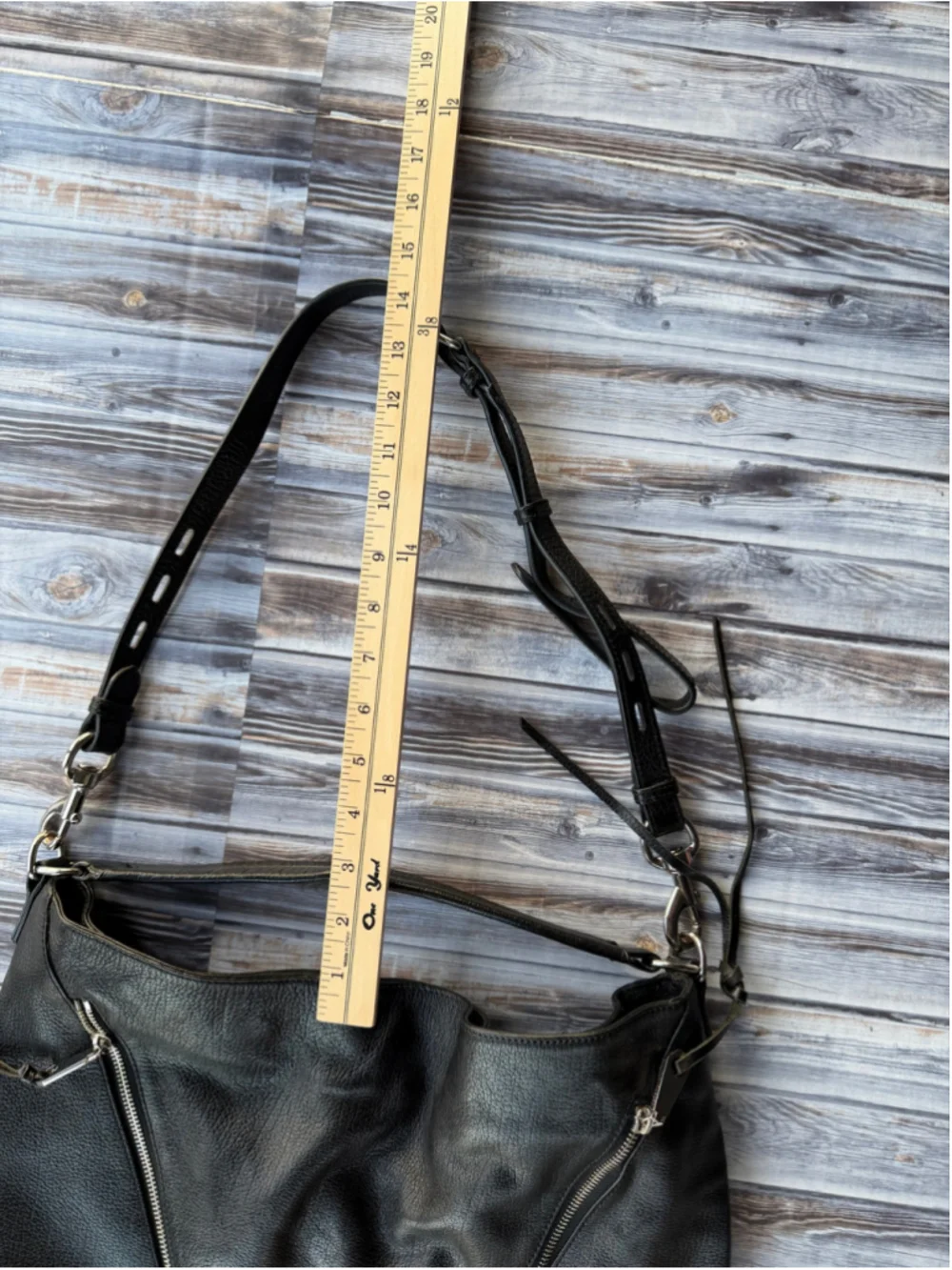 Rebecca Minkoff Moto hobo bucket bag black pebbled Leather purse  Hobo